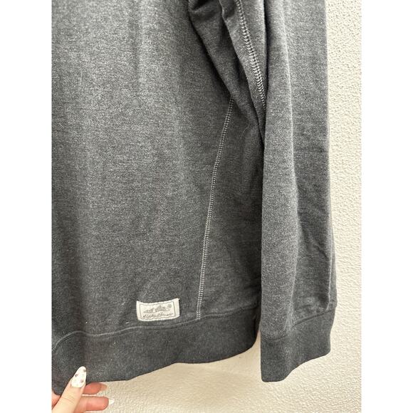 Eddie Bauer Mens Sweater Size Medium Gray Everyday 1/4 Zip Fleece - Picture 4 of 11